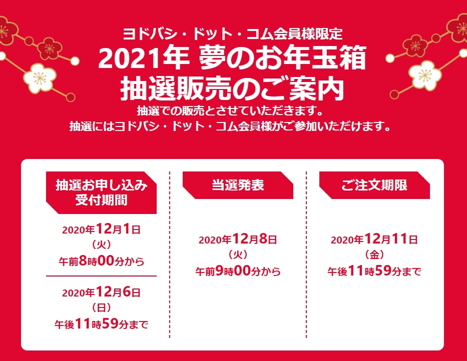 ヨドバシカメラ福袋21店頭販売はコロナの影響で中止 予約方法は とまとまり木